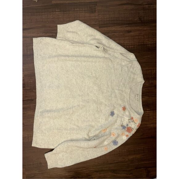 Ava & Viv Gray Embroidered Floral Sweater Size 4XL - Picture 2 of 9